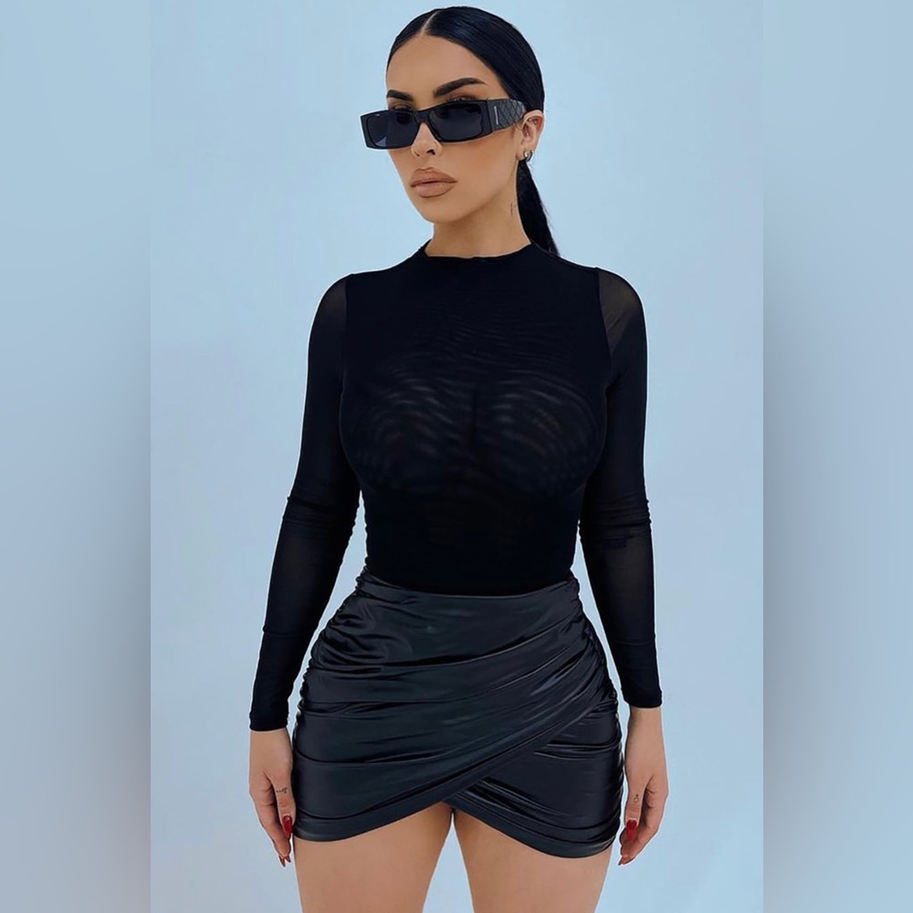 Faux Leather Mini Skirt